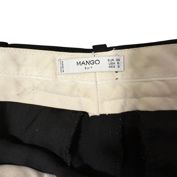 Mango Black Wide Leg Dress Trouser Pants Size 6 Careerwear Office Workwear - Picture 6 of 7